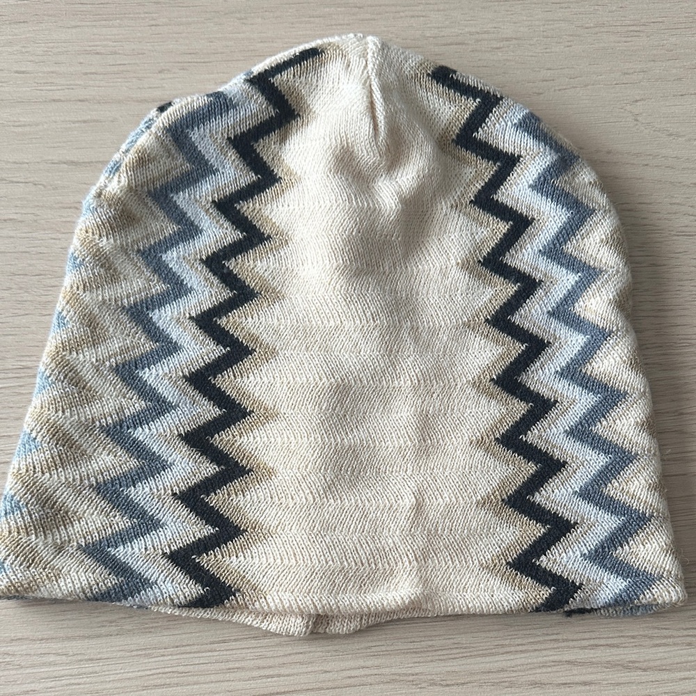 Missoni Cream and Gray Chevron Beanie